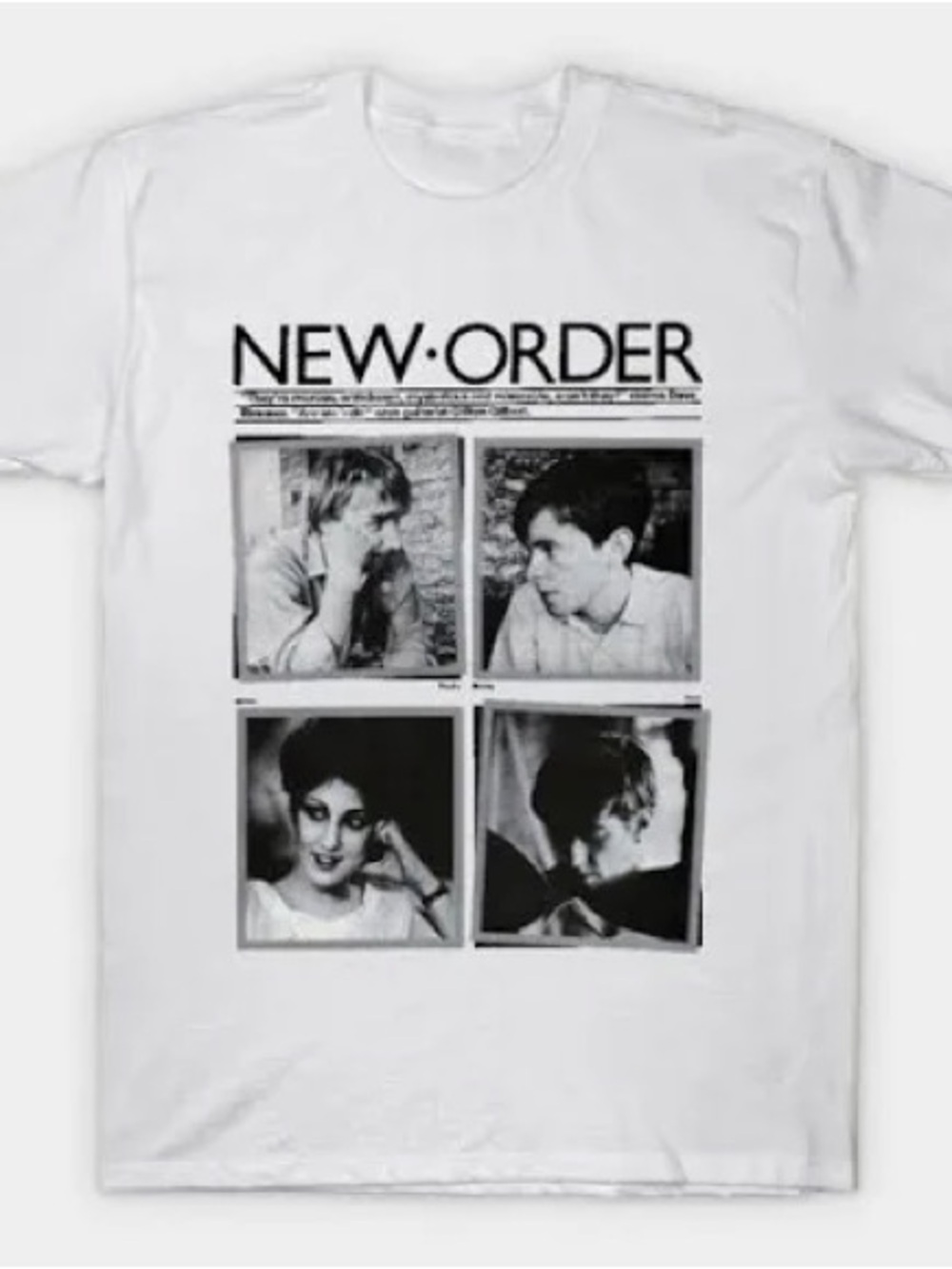 New Order Band Portrait Photo Graphic T-Shirt Size Large Post Punk 80s